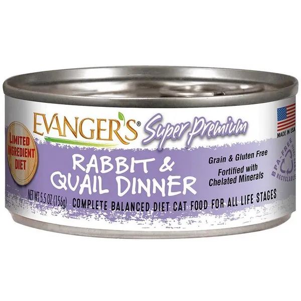 24/5.5 oz. Evanger's Super Premium Rabbit & Quail Dinner For Cats - Items on Sale Now